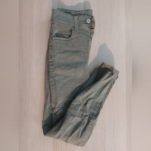 Green American Eagle Super High Rise Jeggings